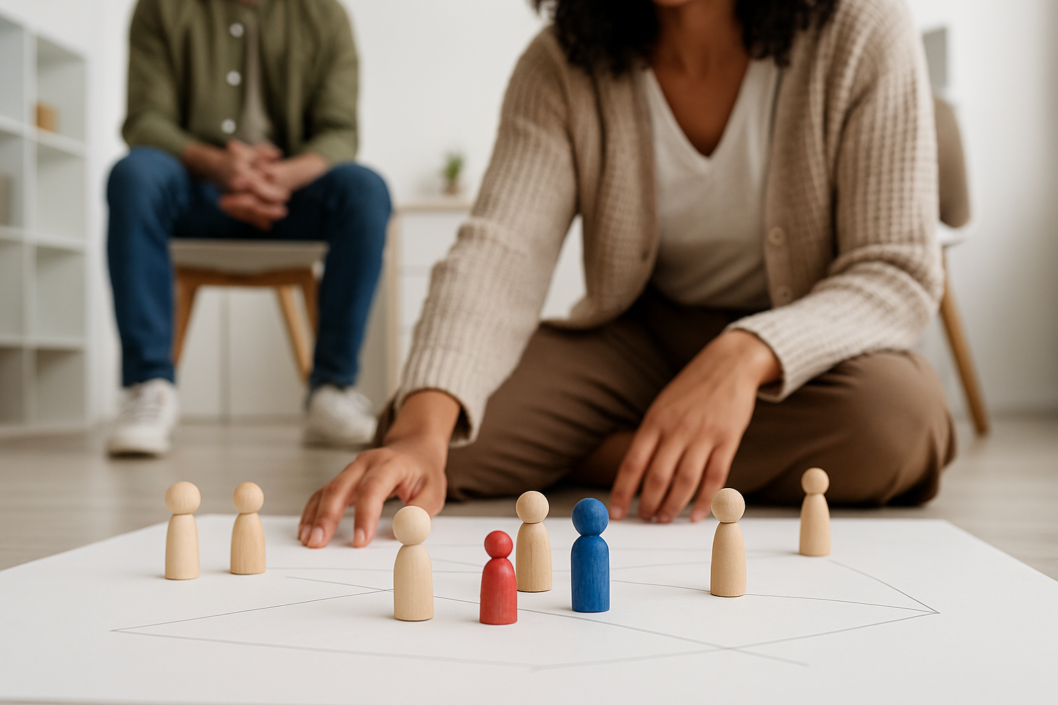 Familienaufstellung mit Figuren